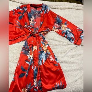 Forever 21 Red Silk Robe